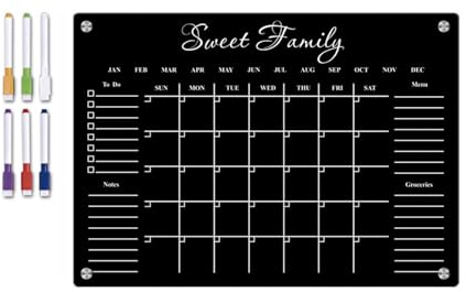 Kreidetafel-Kalender für Kühlschrank, Monatsplaner, Tafel für Kühlschrank mit Markern, Wochenplaner für Monats- und Wochenplaner