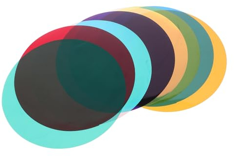 TOGEVAL Set 8 Pezzi Pellicole Colorate Autoadesive 10 CM per Illuminazione Ambientale Filtri Gel per Luce Calda Fogli Diffusori per Lampade Interne e Decorazioni Casa