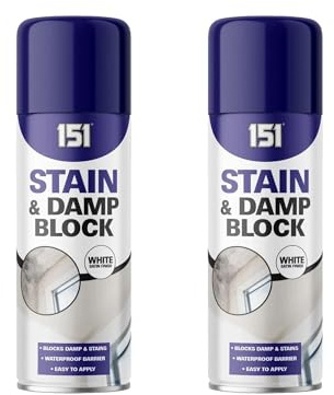 FAMBIZ White Stain & Damp Block Spray, Long-Lasting Protection, Fast Drying Formula, Easy To Apply, Interior And Exterior Use, DIY Projects, Perfect For Concrete, Plaster, Brick, 400Ml (2-pcs)