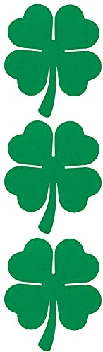 Four Leaf Clover, Reflective Shamrock Green Sticker Decal Decals for Firefighters, Construction Workers, Toolboxes, Helmets – Waterproof Vinyl - 2 Inch, Pack of 3 Lucky Irish Decals