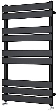 NRG Flat Panel Heated Towel Rail Radiator Rad Warmer, 1000x600 Black