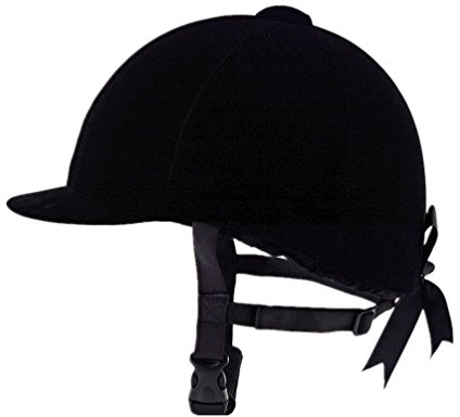 TentHome bekväm ryttare hatt sammet ridning mössor andningsbara ridhjälmar svart (56 cm)