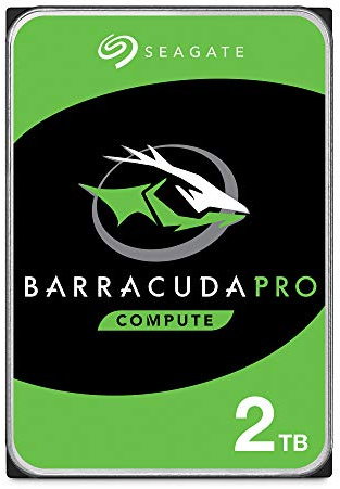Seagate BarraCuda Pro, 2TB, Disco duro interno de alto rendimiento, HDD, 3,5 SATA 6 Gb/s, 7200 r.p.m., caché de 256 MB para PC, recuperación de datos, Paquete Abre-fácil (ST2000DMZ09)