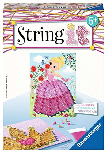 Ravensburger 18066 String it Mini Pink Princess – Kreative Fadenbilder mit romantischer Prinzessin und Krone, für Kinder ab 5 Jahren