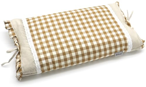 Edomi Upgrade Buckwheat Pillows for Sleeping, Neck Pillow Adjustable Buckwheat Hulls Filled with Pillow Cover Neck Support for Back and Side Sleepers (20x11 inch, Khaki)