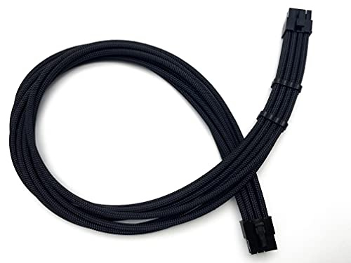 Shakmods 8 Pin PCIE - PSU Sleeved Cable 60cm for EVGA Modular Power Supply (Full Black)