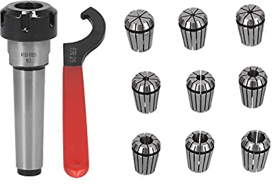 ER25 Federklemmen Morsekegel Verbindungswelle Spannzangenfutter Morseschaft Fräserspannzange Verlängerungshalter Schraubenschlüssel Federspannzangensatz(MTB3-ER25-M12)