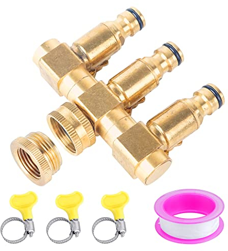 CHSEEO 3 Wege Verteiler Wasser Wasserverteiler für Gartenschlauch Wasserhahn Verteiler Rohr Splitter Schlauchverbinder Wasseranschluss für Garten Bewässerung Waschen#4