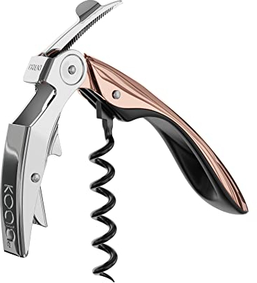 Koala Spain Sacacorchos High Tech de Dos Tiempos, Pestaña Automática Patentada, Cromado Oro Rosa, Pulido a Mano