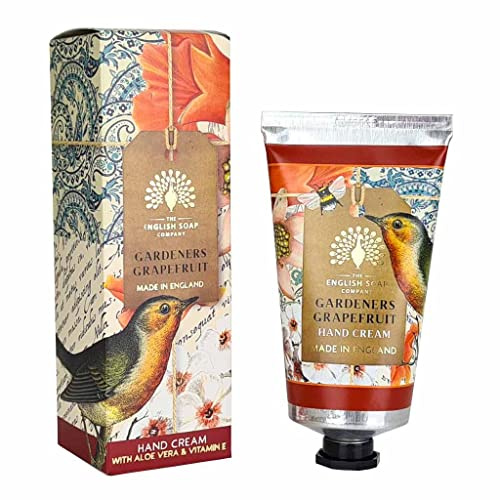 The English Soap Company Anniversary Gardeners Grapefruit Hand Cream - Moisturising Shea Butter, Aloe Vera and Beeswax Formula - Fresh Citrus Scent, Recyclable Aluminium Tube, Made in England - 75ml