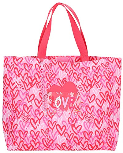 Depesche 12234 TOPModel One Love - Tote Bag in Rosa und Rot mit Herzen, Shopper mit Innentasche