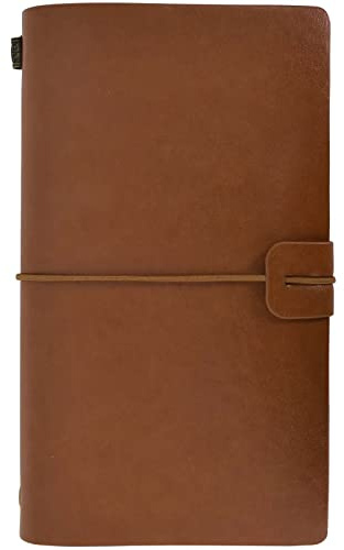Carnet de Notes Vintage, Feuille Volante Journal Intime, Carnet de Voyage A6 en Cuir, Journal en Cuir Rechargeable,Carnet de Croquis Bloc Notes de Journal pour Entreprise École Bureau Journal (Marron)