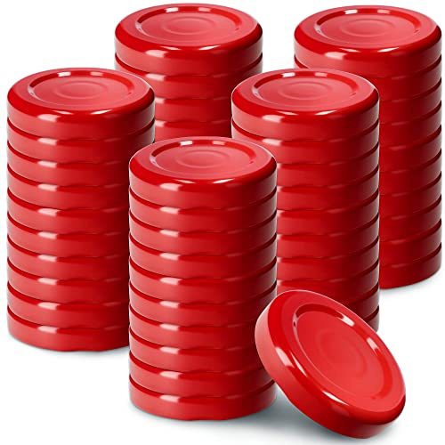 KADAX coperchi a Vite Twist-off Ø33 mm Rosso – coperchi di Ricambio in Metallo per barattoli per spezie e Mini flaconi, Chiusura ermetica