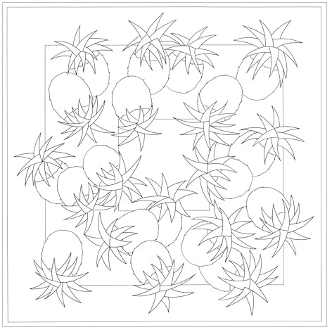 H Dupont DUPCARVP001C Schal Seide 90x90cm Ananas Weiß