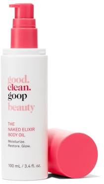 good.clean.goop beauty The Naked Elixir Body Oil | Body Oil to Hydrate Skin Barrier | Vitamin E Oil, Turmeric Root Extract & Saffron Extract | Body Moisturizer | Cruelty-Free & Vegan | 3.4 Fl oz