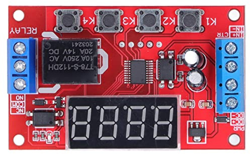 Módulo de relé de 12 V Interruptor de Retardo de Temporización Digital con 32 Funciones, Alta Precisión, Ahorro de Energía, para Control de Bomba de Agua, Control de Motor,
