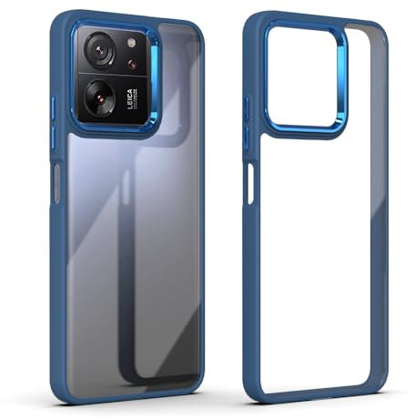BEEJTUNY Funda Transparente para Xiaomi 13T / 13T Pro 5G, Funda Protectora con Marco Chapado, Hermosa Carcasa Protectora Anticaída Cover. Azul