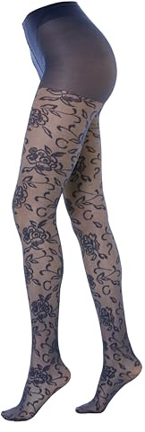Gi&Gi Muster Strumpfhose aus Bond Silber Damen 40Den Extra Komfort Gute Qualität Made in Italy Nr. 1380
