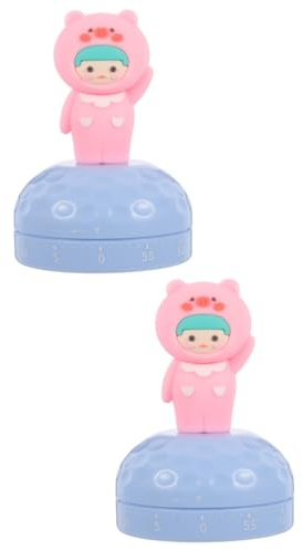 Amosfun 2pcs Animal Themed Cartoon Timer Countdown Timer Mechanical Kitchen Wind Cooking for Kitchen Countdown Visual Safe