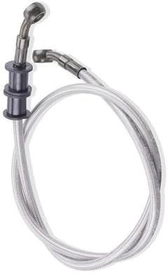SOYTZBMK Motorrad-Bremsschlauch Motorrad Geflochtene Bremsschlauch Hydraulische Kupplung Bremsölschlauch Leitungsrohr 100mm-5000mm M10 90°-90° Motorradzubehör(700mm)