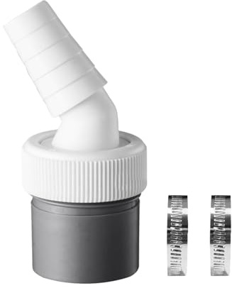 Adaptateur de vidange pour machine à laver, lave-vaisselle et machine à laver - Double raccord Y avec sortie pour tuyau de 40 mm de diamètre et entrée de 18-24 mm de diamètre - Avec 2 colliers de