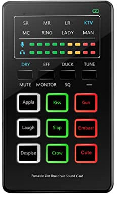 WDWDW MX1 Mini Carte Son Changeur de Voix Table de mixage Audio Portable Connexion BT Interface Type-C avec Plusieurs Effets sonores