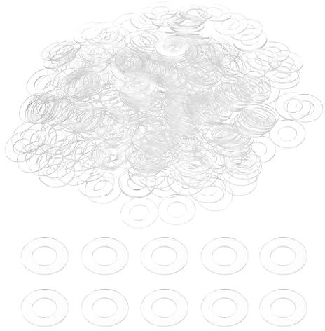 QUARKZMAN 240 Pcs Arandelas Planas De PVC M6 6mm DI 12mm DE 0.5mm Grosor Arandelas Planas Ojetes De Plástico Sujetador Espaciador De Sellado Anillo De Arandelas, Transparentes