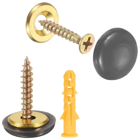 sourcing map 8 Pcs 16.8 mm Decorative Caps Cover Nails, Zinc Alloy Screw Covers Caps Mirror Fixing Screws for Mirrors, Coffee Tables, Wooden or Glass Furniture, Grey