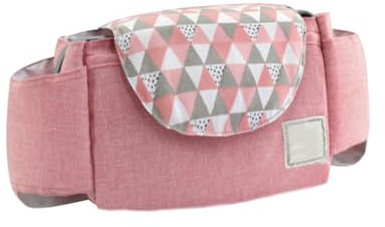 Kinderwagen Organizer Tasche 1 Stück Rosa Nylon für Unterwegs | Abnehmbarer Innenbehälter, Belastbar und Vielseitig, zum Verstauen von Babyartikeln Beim Ausgehen