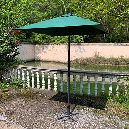 GLETSF Garden Parasol Square Outdoor Patio Table Umbrella, Height Adjustment Garden Parasol For Lawn, Deck, Backyard & Pool, Easy To Carry-Green-1.5m×1.5m
