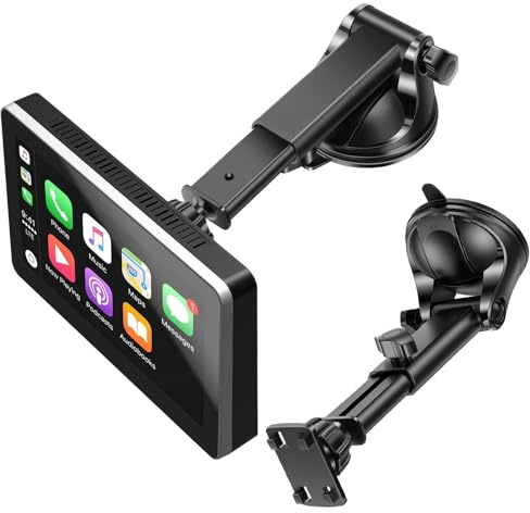 EEEKit 360°Saugnapfhalterung für tragbares CarPlay Display 7–10 Zoll, Ersatzhalterung für Armaturenbrett & Windschutzscheibe, kompatibel mit GPS, Dashcam & Autoradio Monitor, 4-Haken Rückseite