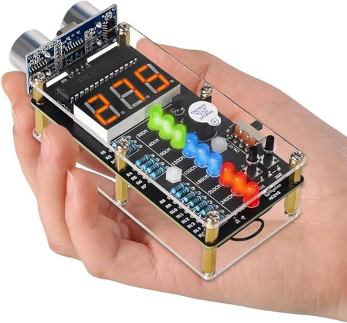 BANRIA Ultraschall-Entfernungssensor DIY Löten Kit, HC-SR04 Ultraschall-Ranging Alarm Löten Praxis Kit mit LED-Anzeigen, STEM Elektronisches Lötprojekt für Schullernen