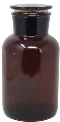 UNIQUE HOME LIVING UHL Apothecary Jar Reagent Bottle, 2500ml Amber Glass Storage Jars with Lid, Vintage Style Container, Reusable Refillable Bottles for Essential Oils, Bath Salts, Lotion, Perfume