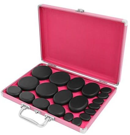 Hot Stone Massage, Set di 20 scaldamuscoli per massaggio, grandi pietre calde con scatola riscaldante per utenti domestici, spa