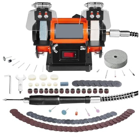 Lucidatore per gioielli, Lucidatrice da banco, smerigliatrice e lucidatrice for metallo/gioielli/legno/giada/plastica/argento fai te per Gioielli, Metallo, Legno