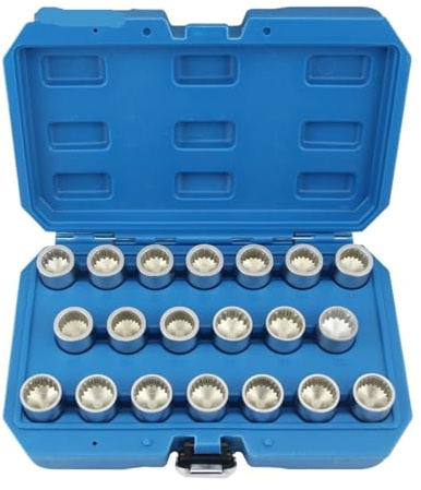 20pc Master Locking Wheel Nut Key Socket Set OEM Spline