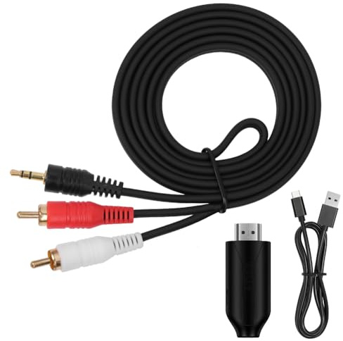 AOOSU HDMI ARC Extractor de audio, Adaptador óptico HDMI de 192 kHz a Convertidor Divisor de 3,5 mm, Adaptador ARC, RCA L/R 3,5 mm AUX Estéreo para HDTV a Barra de Sonido
