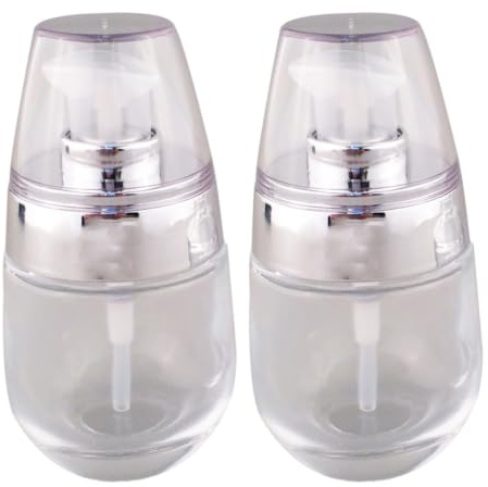 UKCOCO 2 Pièces Bouteilles à Pompe Bouteilles Rechargeables en Verre 50ml Flacon Pompe Vide pour Cosmétiques, Facile à Ouvrir et Fermer, Facile à Nettoyer, la Cuisine et Extérieur