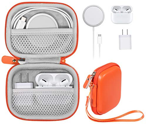 CaseSack All-in-One-Hülle für iPhone 16/15/14 Pro, Pro Max MagSafe Ladegerät, Akkupack, AirPods Pro/AirPods Wireless Earbuds und Zubehör.