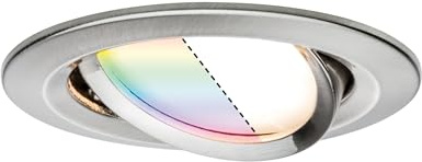 Paulmann 92964 SmartHome Zigbee Einbauleuchte LED Coin Nova Plus 1x3,5W RGBW Eisen gebürstet