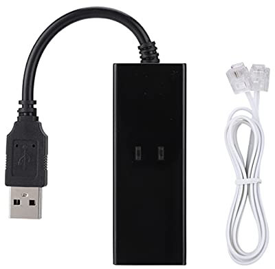 flexman USB 2.0 56K Faxmodem, Externes Einwahl Sprachfax Datenmodem, Externer Hardware Einwahl V.92 Adapter für Win98 SE ME 2000 X Vista 7 8 10 XP