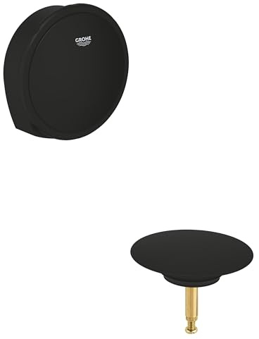 GROHE Talentofill Desagüe automático con caño integrado para bañera, Negro Mate 19952KF0