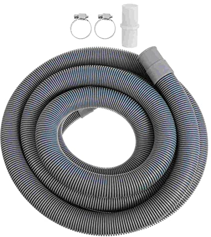 GETSTREE Waschmaschine Schlauch, Abwasser, 4 Meter Abflussschlauch mit Anschluss und Klemme for Waschmaschinen-Geschirrspüler-Verlängerung (Farbe: Grau)