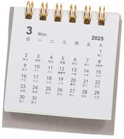 NUOBESTY Tischkalender für 2025 Mini-tischkalender Tischkalender Notizblock Bürokalender für Den Schreibtisch Kalenderständer für Die Inneneinrichtung