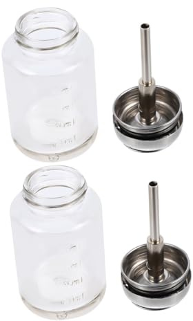 LALADEFIEE 2 pièces Bouteilles en verre transparentes à pompe Flacons vides réutilisables pour stockage et distribution pratique de liquides
