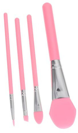 Veemoon 4piezas Pincel para Mascarilla de Maquillaje de Brochas Cosméticas para Mujer para Aplicar Base Mascarillas Faciales y Cejas Mango