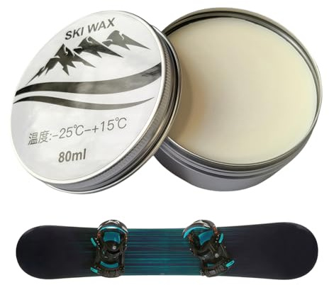 Cera para snowboard, pasta Solid Glide de 80 ml, cera para esquís, para un rendimiento óptimo, patinaje, patineta, deportes de invierno, competición, recreación