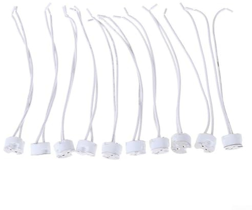 10er-Pack MR16-Sockel 12 V, Keramik-Lampenfassung für G4 für G5.3 MR11 Halogen-Downlight-Sockel, hitzebeständige Verkabelung mit silikonbeschichtetem Kabel, Niederspannungs-Deckenleuchte
