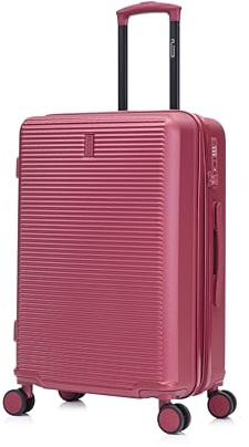 CELIMS - Valise Moyenne Taille Rigide à 4 roulettes Légère Soute 23kg 65cm | Cadenas TSA | Extensible | Bagage Moyenne avec 4 Roues 65cm | Valise Week-End | Bordeaux