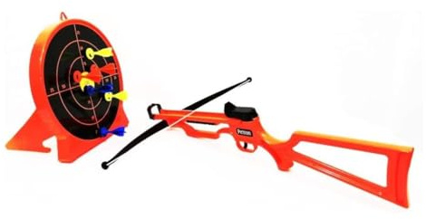 Petron SURESHOT Combo Pack Crossbow Kinder Armbrust + Zielscheibe, orange/schwarz (1 Set)